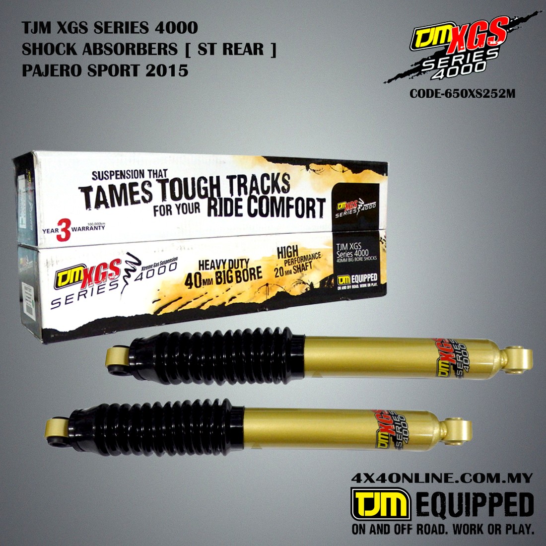 PAJERO SPORT 2015 TJM XGS SERIES 4000 REAR ST 650XS252M