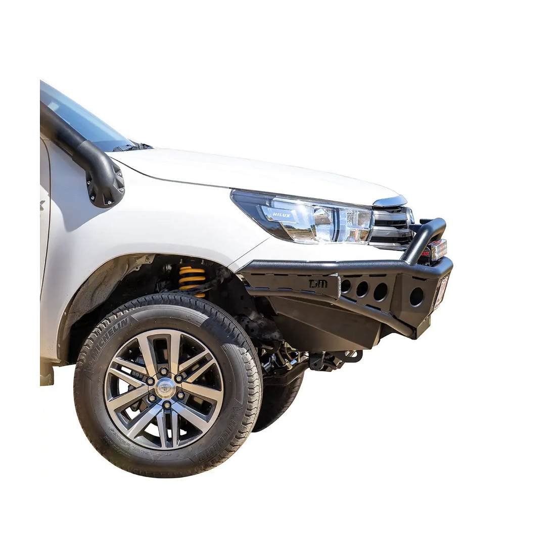 TJM CHASER BULL BAR BLACK STEEL TOYOTA HILUX REVO
