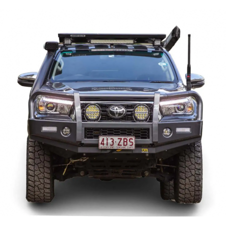 TJM OUTBACK BULL BAR BLACK STEEL T13-TOYOTA HILUX ROCCO